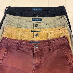 Aeropostale Chino Shorts 28” Waist - Lot of 4 - Rolled Hems